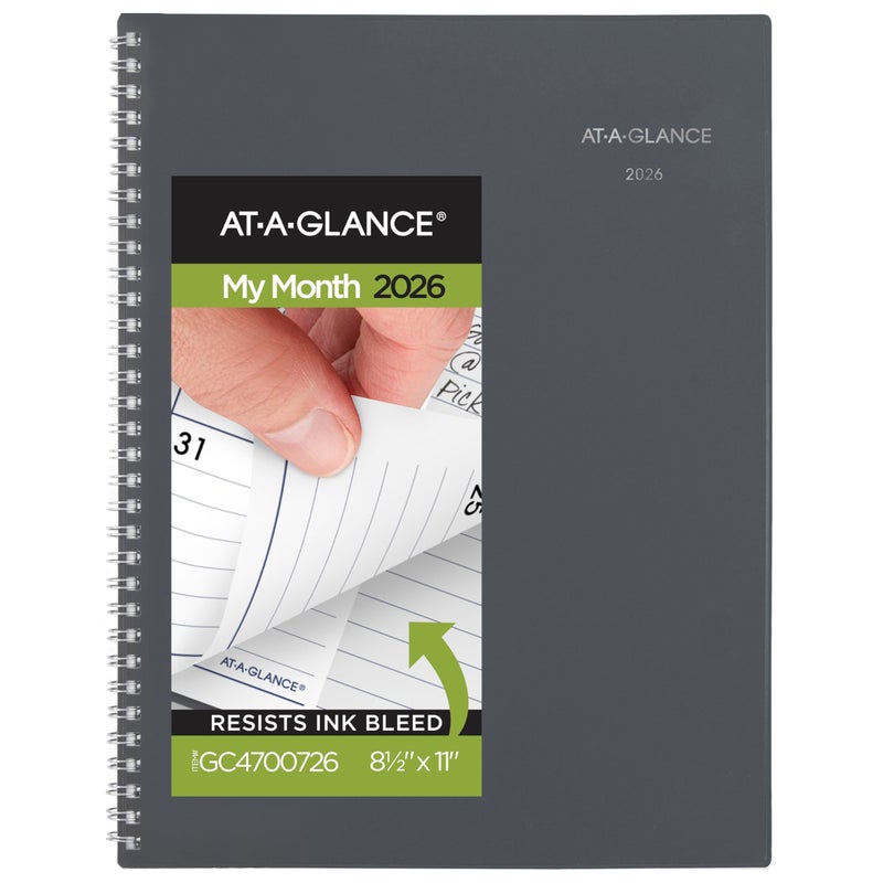 AT-A-GLANCE At A Glance 2026 8.5"" x 11"" Large DayMinder Gray Color - Image 1